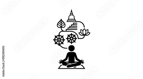 Meditation and Mindfulness Icon Set