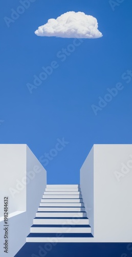 Modern Staircase with Cloud