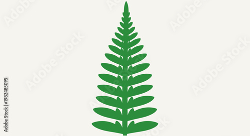 Minimalist green fern leaf graphic illustration.