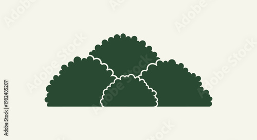 Minimalist green bush illustration for landscape design.