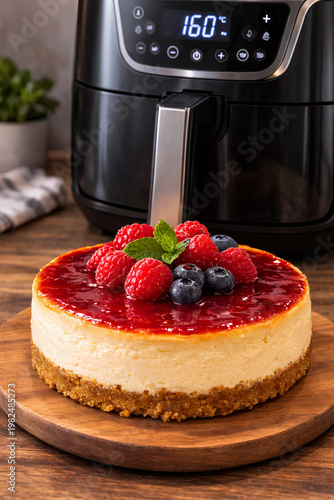 cheesecake with strawberries and airfryer