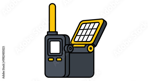 A solar powered two way radio device.