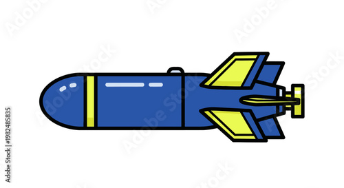 A cartoon illustration of a missile.