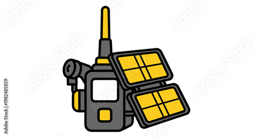 A solar powered satellite phone device.