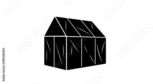 Black house with white lines.