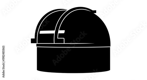 Black illustration of a pizza oven.