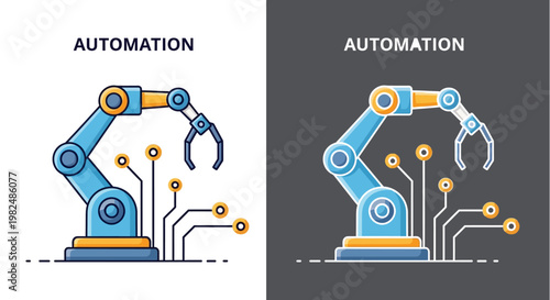 Robotic arms for automation technology.