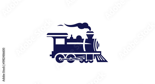 Vintage Steam Train Silhouette Icon