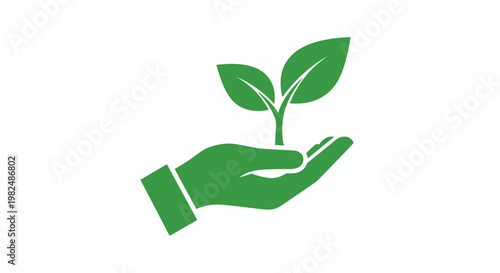 Green hand icon holding a small growing plant sprout.