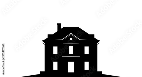 Black silhouette of a house.