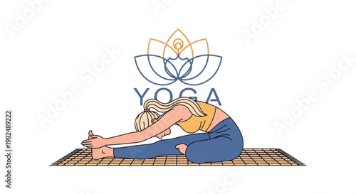 A blonde girl practicing Janu Sirsasana or head-to-knee forward bend pose for daily body flexibility.