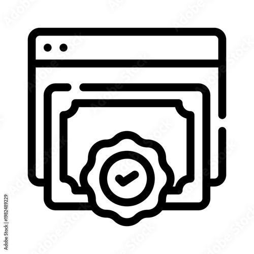 digital certificate line icon