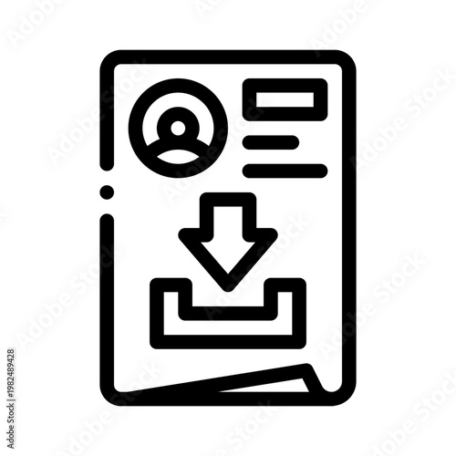 download resume line icon