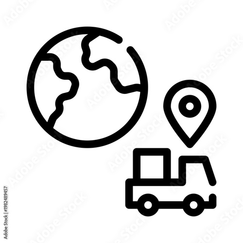 drop off point line icon