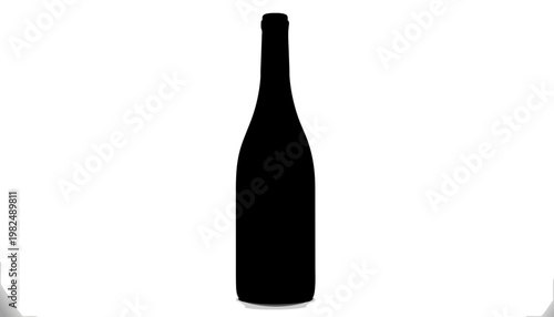wine bottle and glass isolated