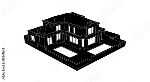 Detailed architectural house model design.