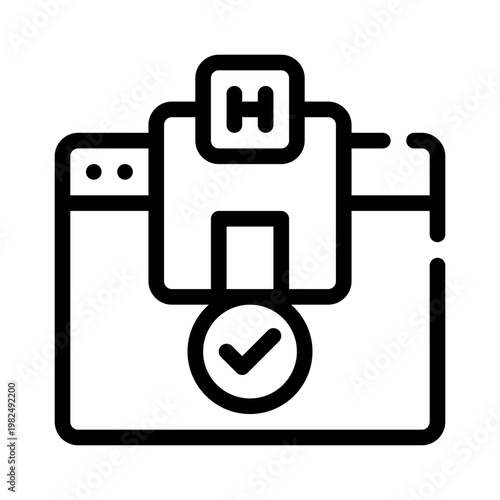 reservation confirmation line icon