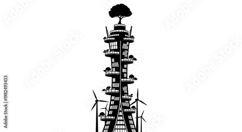 Industrial communication tower structure.