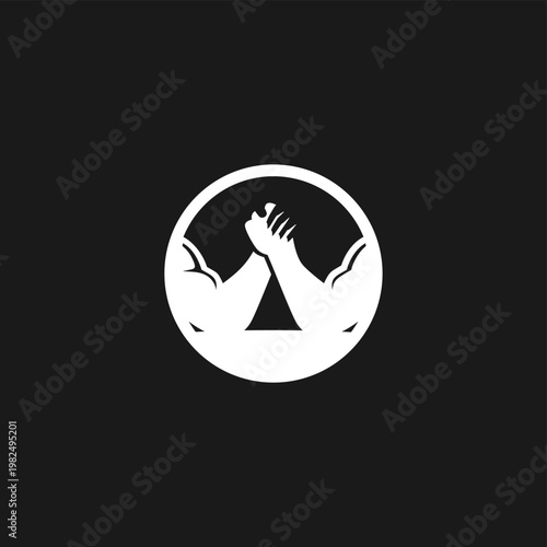Arm wrestling logo design, hand strength, vector, silhouette, man, sport, championship, badge, bodybuilding, gym, training, winner, fitness, human, fist, art, wrestle, competitor, rivalry, athletic