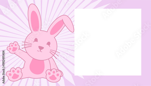 cute kawaii baby animal cartoon picture frame in vector art