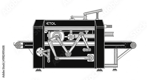 Industrial woodworking planer machine for wood processing.