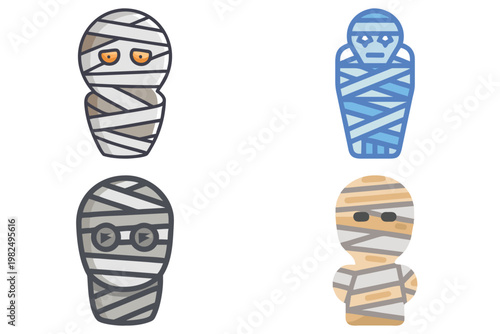 Egyptian Mummy Vector Illustration - Ancient Pharaoh Halloween Costume