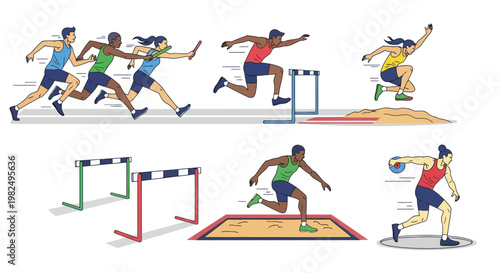 Athletics Race and Hurdles Competition, Track and Field Sports