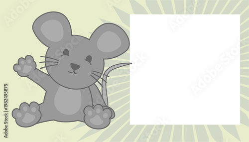 cute kawaii baby animal cartoon picture frame in vector art