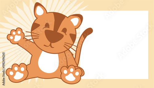 cute kawaii baby animal cartoon picture frame in vector art