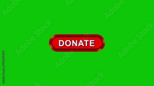 Donate text  with Computer hand click icon animation. Donate button click mouse motion graphics. red Online button mouse cursor clicking on digital software 4k video footage. 