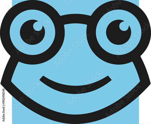 Smiling Face With Glasses Cartoon.