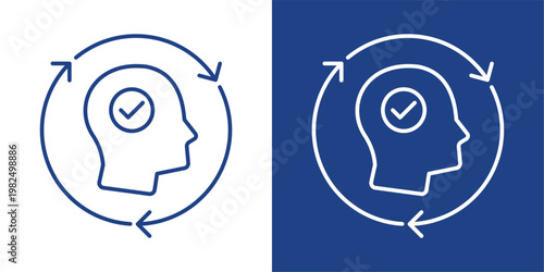 Daily Habit Blue And White Icon Style Collection