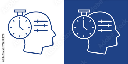 Self Discipline Blue And White Icon Style Collection