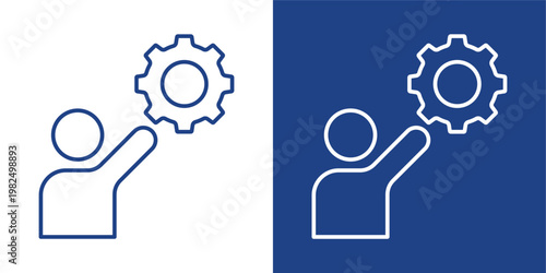 Habit Management Blue And White Icon Style Collection