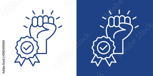 Personal Commitment Blue And White Icon Style Collection