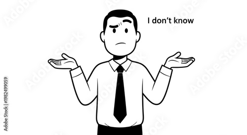 Man in shirt and tie shrugging.