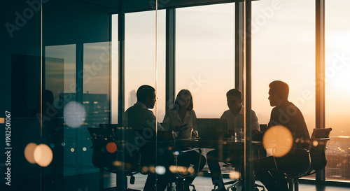 Cinematic Business Team Meeting – Diverse Professionals in Glass Boardroom