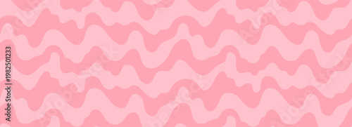 Pink bubblegum wavy drip seamless pattern. Soft flowing melting shapes in two pastel pink tones create sweet liquid candy texture. Cute dessert background