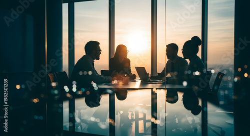 Cinematic Business Team Meeting – Diverse Professionals in Glass Boardroom