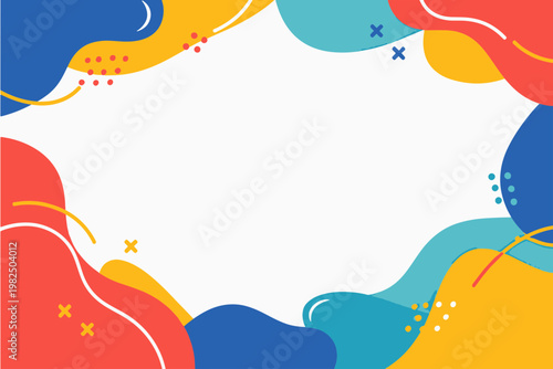 Modern Abstract Fluid Background with Solid Shapes. Clean Minimalist Vector Composition for Website Banner and Landing Page.