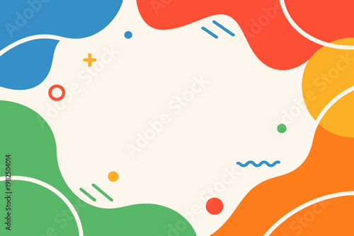 Modern Abstract Fluid Background with Solid Shapes. Clean Minimalist Vector Composition for Website Banner and Landing Page.