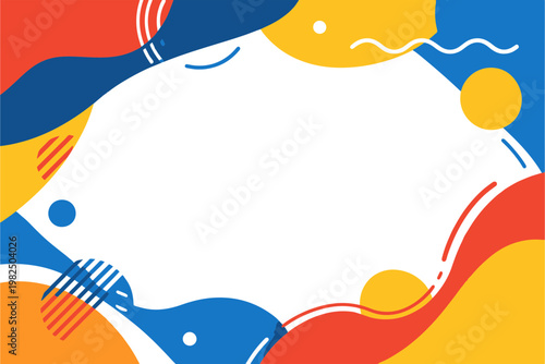 Modern Abstract Fluid Background with Solid Shapes. Clean Minimalist Vector Composition for Website Banner and Landing Page.