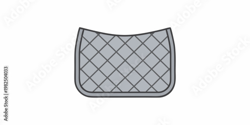 Simple illustration of a gray quilted saddle pad on a white background