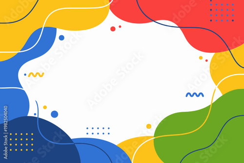 Modern Abstract Fluid Background with Solid Shapes. Clean Minimalist Vector Composition for Website Banner and Landing Page.