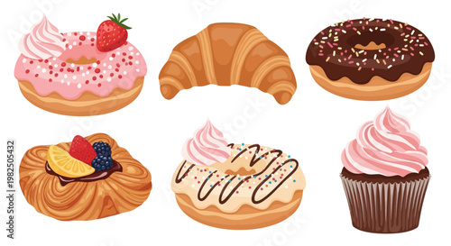 A collection of delicious sweet pastries and baked goods.