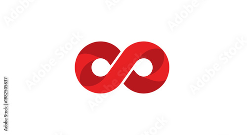 Red Infinity Symbol Design on White Background