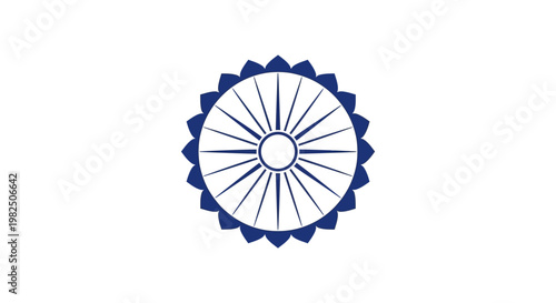 Ashoka Chakra symbol representing the wheel of law and progress.