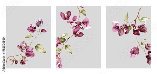 Flower wall art set, minima...