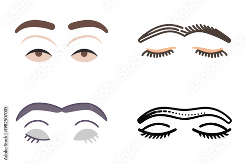 Vector Eyebrow Icons and Graphics - Black Silhouette
