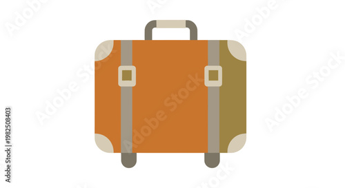 Vintage orange travel suitcase luggage.